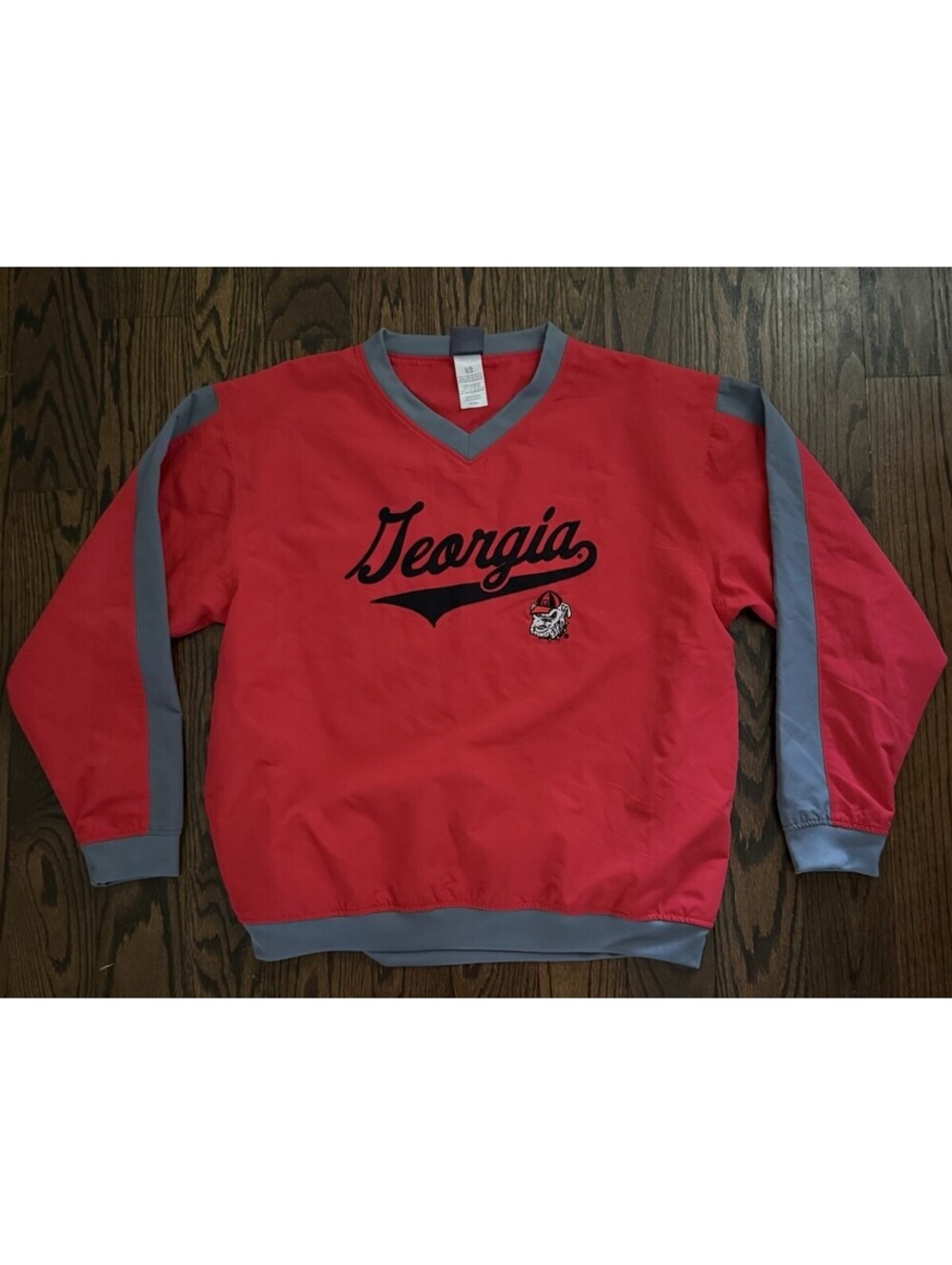 Georgia Bulldogs Windbreaker Mens Large Red V Neck Pullover Knights Apparel